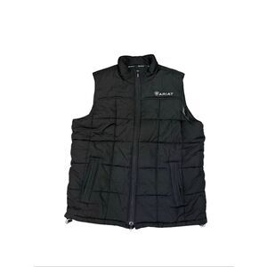 Ariat Black Insulated Puffer Vest Full Zip Large Outdoor Western